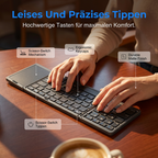 ⌨️📱 Ultradünne faltbare Mini-Bluetooth-Tastatur ✨⚡ – kabellos, leise, ideal für Tablet & Laptop, perfekt für Home-Office & Business-Reisen, klappbar & stylisch