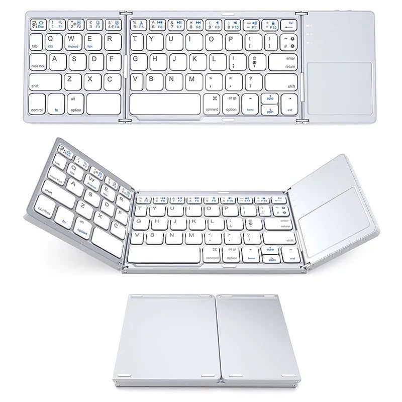 ⌨️📱 Ultradünne faltbare Mini-Bluetooth-Tastatur ✨⚡ – kabellos, leise, ideal für Tablet & Laptop, perfekt für Home-Office & Business-Reisen, klappbar & stylisch