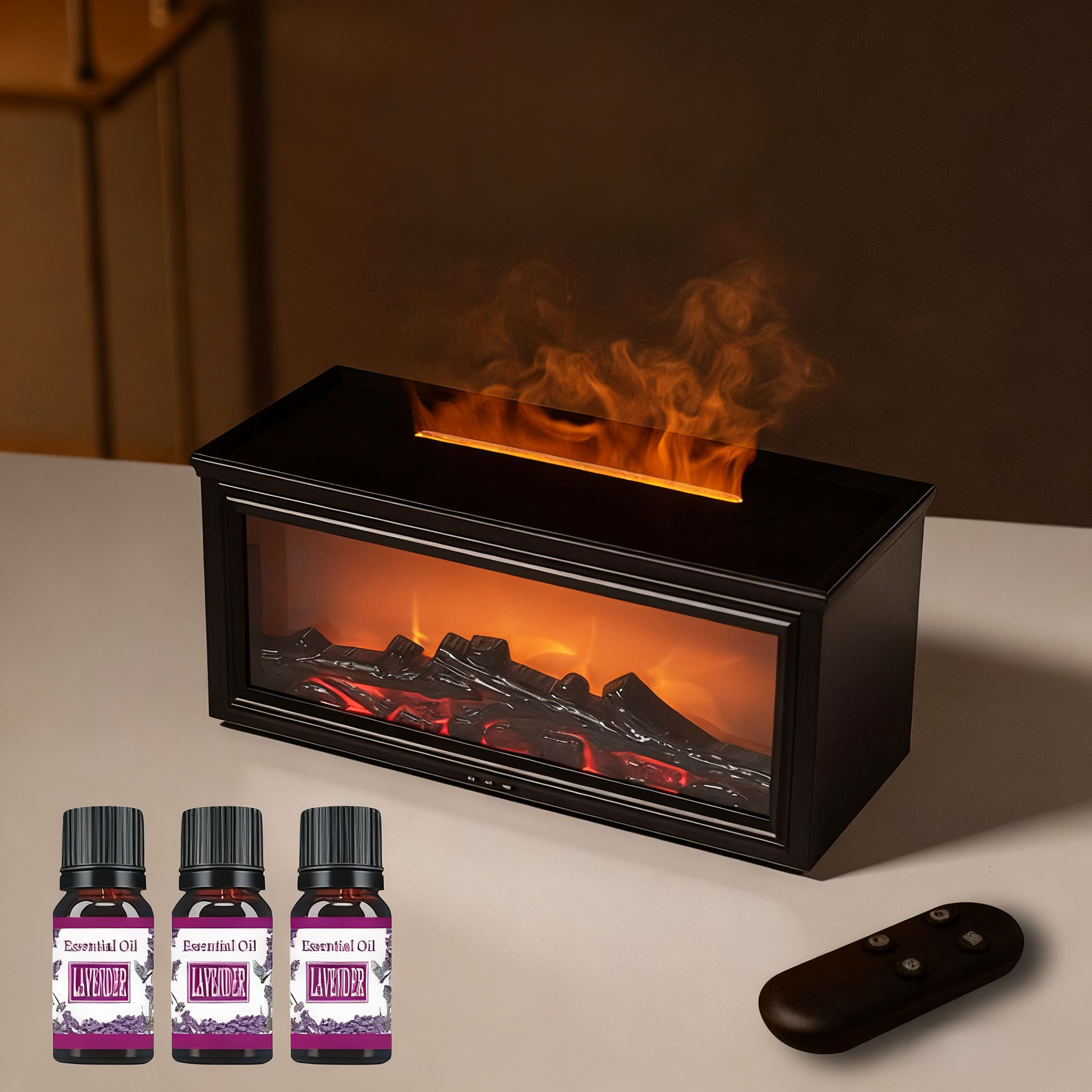 🔥🌬️ 50 % RABATT – Luftbefeuchter mit Kaminfeuer-Effekt 🔥💨 7 LED-Farben & Fernbedienung. Für entspannte Wohlfühl-Atmosphäre zu Hause oder im Büro.