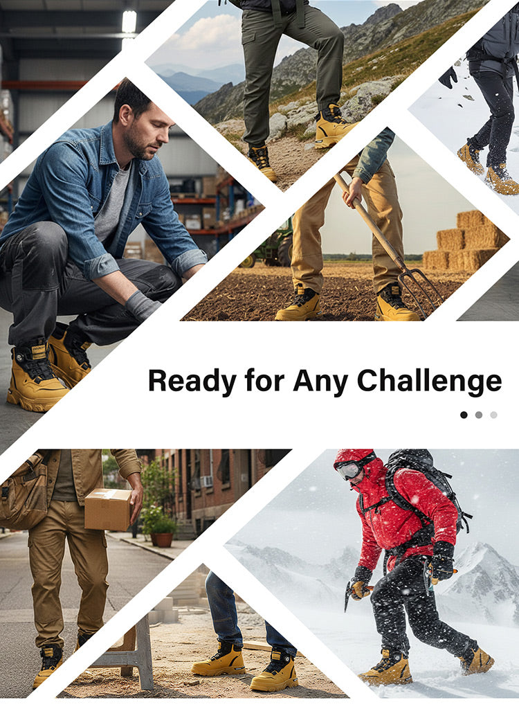 🔄🔄Herren-Outdoor-Arbeitsschuhe mit drehbarem Schnallverschluss 👞👞 Wasserdicht 💦, rutschhemmend 🚶‍♂️, bequem, atmungsaktiv 🌬️