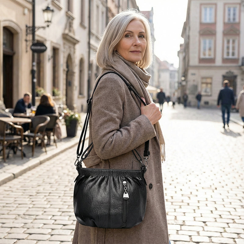 👜✨ Lässige Plisseetasche aus weichem Leder ✨ – Praktische Beuteltasche mit Stil 💼 Leicht, langlebig & perfekt für den Alltag! 🌟