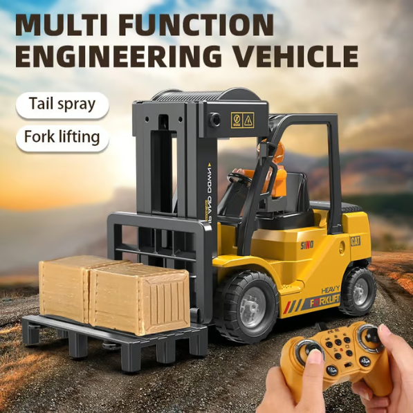 🔥 Beschränkte Zeit 40% Rabatt 🔥 RC Gabelstapler mit Lichten, Musik, Spray ⏰ Kostenloser Versand