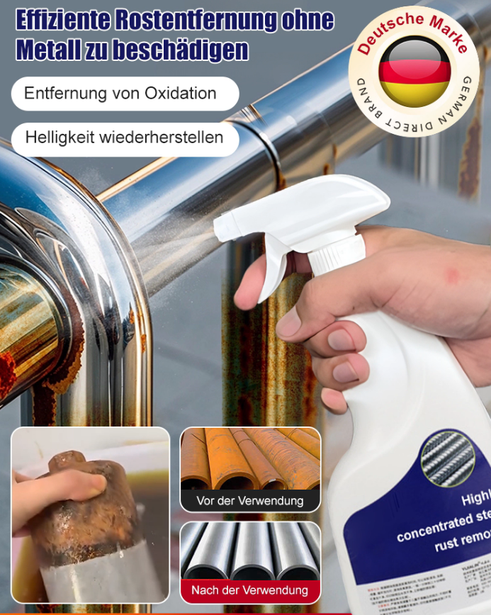 🔧⚗️ Hochkonzentrierter Rostlöser – Schnell, effektiv & schonend! 🔩✨ Entfernt Rost von Stahl/Eisen sofort – mit maximaler Metallverträglichkeit.