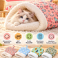 ⏳50% RABATT! 🐱 Flauschiger Katzen-Winterschlafsack – halbgeschlossene Kuschelhöhle mit Cartoon-Muster😴