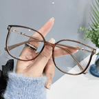 Ideales Geschenk - Modische HD Anti-Blulicht-Brille mit großem Rahmen für Damen