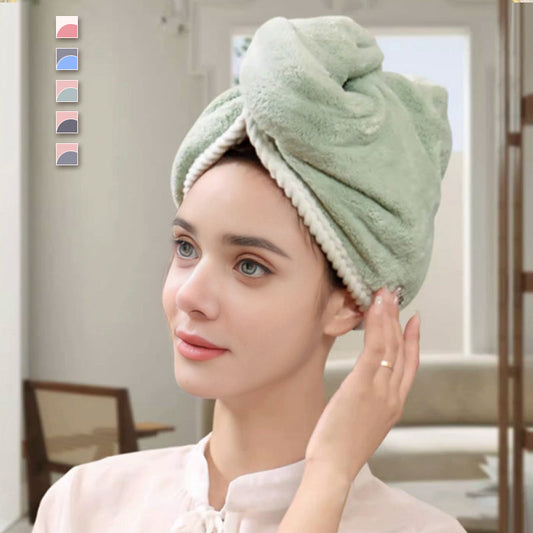 🧖‍♀️🧖‍♂️ Doppelt verstärkte Schnell-Trocken-Haartrockenhaube – Stark saugfähig 💧, praktischer Druckknopf, schnell trocknendes Haar nach dem Duschen 💨, umweltfreundliches Material & langlebiges Design