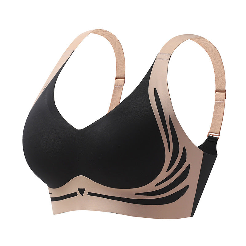 Kabelloser Push-Up Bralette Gewellt – Nahtlos, Bügellos, Mit 3D-Gelee-Streifen