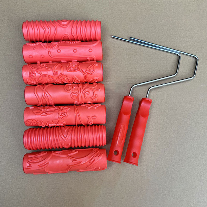 🔥2024 Neues Design-50% Rabatt🔥Embossing Textur gemusterte Farbe Roller für Wanddekoration