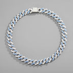 Kubanische Gliederhalskette aus synthetischem Zirkon und Diamant