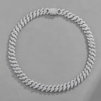 Kubanische Gliederhalskette aus synthetischem Zirkon und Diamant