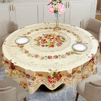 Luxuriöse, wasser- und ölabweisende, abwaschbare runde Tischdecke