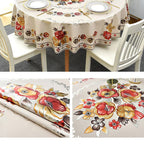 Luxuriöse, wasser- und ölabweisende, abwaschbare runde Tischdecke