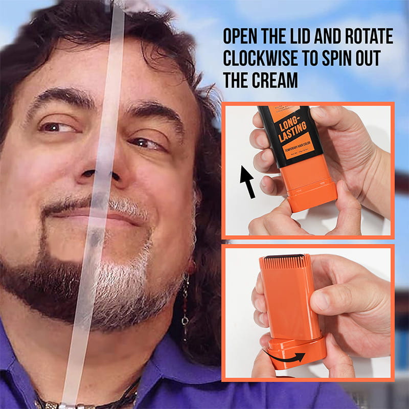 Temporärer Haarfärbestift - Graues Haar und Bart abdecken