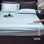 ❄️Sommer Eiskühlung seidiges Spannbettlaken und Kopfkissenbezug Set