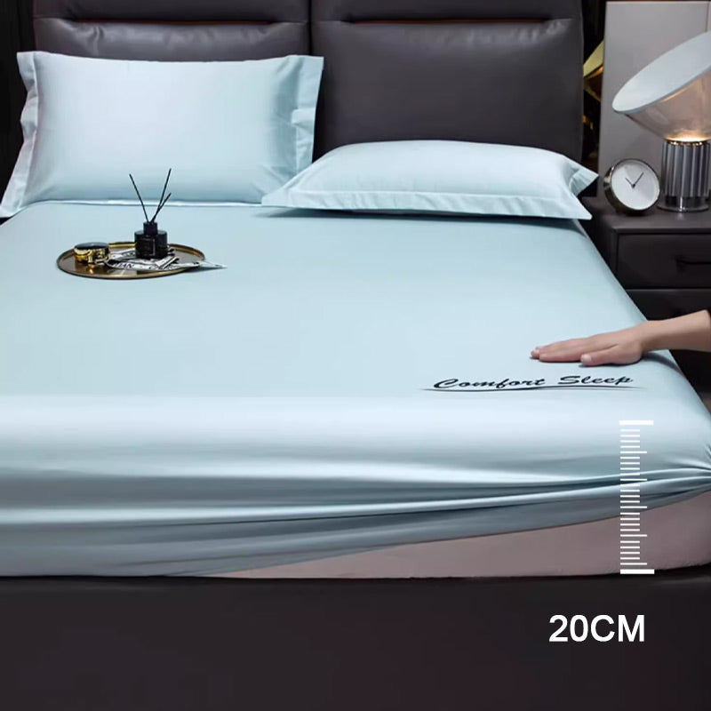 ❄️Sommer Eiskühlung seidiges Spannbettlaken und Kopfkissenbezug Set