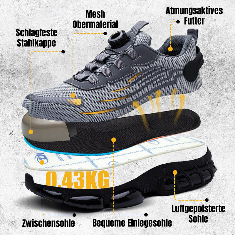 👢⚡ SCHLAG- UND STICHFESTE Sicherheitsschuhe mit Drehknopf 🔥⚙️ HEISSER VERKAUF! 60% RABATT! Ideal für Bau, Handwerk & Industrie. Schneller Verschluss, maximaler Schutz. Jetzt sichern!