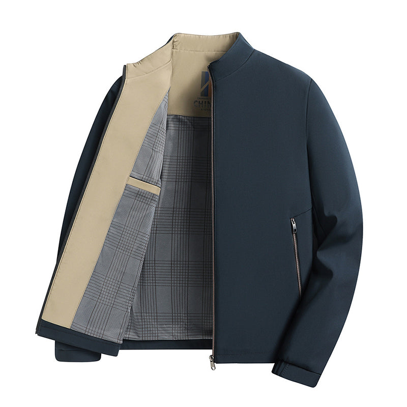 Herren-Freizeitjacke mit Stehkragen und Reißverschluss