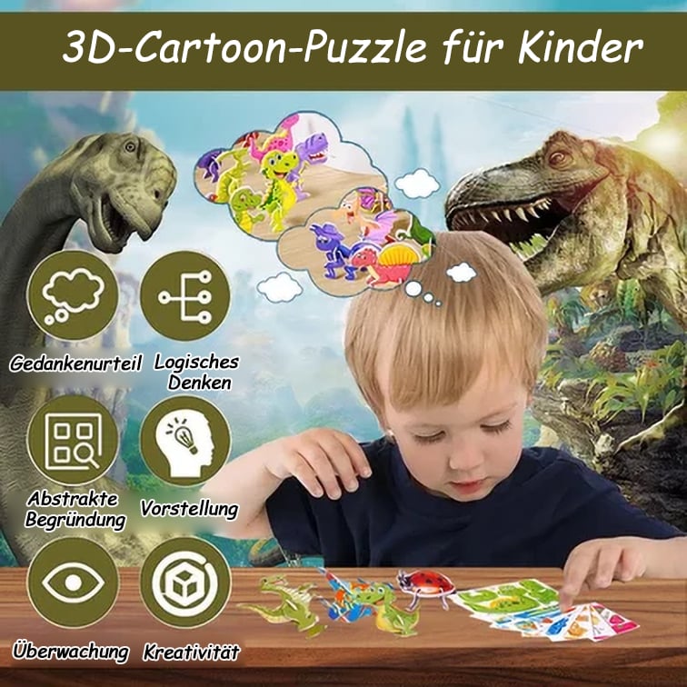🧩✨ KAUFE 3, ERHALTE 4! ✨🧩 3D-Cartoon-Puzzle – 57 leuchtende Teile für Kinder ab 4. Fördert Kreativität & räumliches Denken, leuchtet im Dunkeln. Ideal als Geschenk.