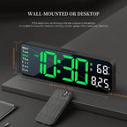 ⏰✨ 13" Großformat Digitalwecker mit Temperatur & Datum ✓ Automatische Zeiteinstellung ✓ Nachlicht mit Dämmerungssensor ✓ ideal für Schlafzimmer 🌙🔋