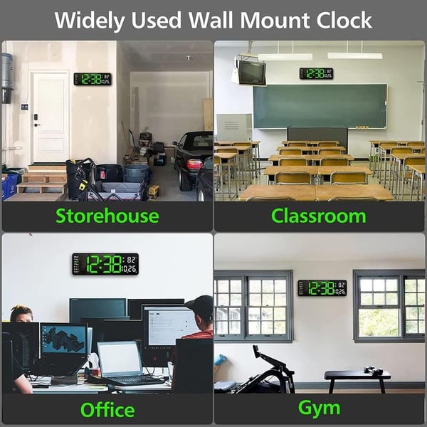⏰✨ 13" Großformat Digitalwecker mit Temperatur & Datum ✓ Automatische Zeiteinstellung ✓ Nachlicht mit Dämmerungssensor ✓ ideal für Schlafzimmer 🌙🔋