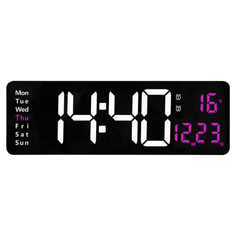 ⏰✨ 13" Großformat Digitalwecker mit Temperatur & Datum ✓ Automatische Zeiteinstellung ✓ Nachlicht mit Dämmerungssensor ✓ ideal für Schlafzimmer 🌙🔋