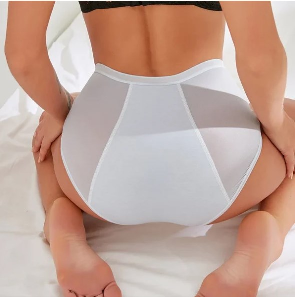 Auslaufsichere Höschen aus Eisseide mit hoher Taille, Übergröße L-5XL