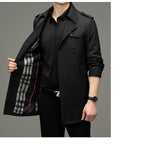 💼🌟2025 Neue britische Stil Herren Double Breasted Trenchcoat Jacke💖🎁