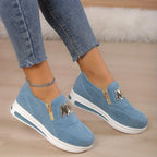 🌞Frühlingserwachen: 50% Rabatt!✨Orthopädische Damensneaker mit Plateau-Sohle – 3-Fußgewölbe-Unterstützung, Atmungsaktiv & Rutschfest, Stylisch mit Gold-Details für Ganztägigen Komfort