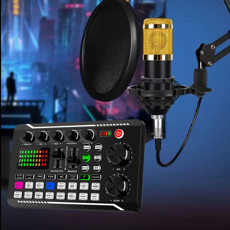 🎤🎛️ F998 Pro Live-Soundkarte & Audio-Mixer – DJ-Effekte, Stimmverzerrer für Karaoke 🎚️🎭 Streamen & Gaming mit Studioqualität. Präzise Regie, langlebiges Design