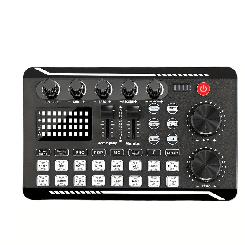 🎤🎛️ F998 Pro Live-Soundkarte & Audio-Mixer – DJ-Effekte, Stimmverzerrer für Karaoke 🎚️🎭 Streamen & Gaming mit Studioqualität. Präzise Regie, langlebiges Design