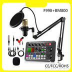 🎤🎛️ F998 Pro Live-Soundkarte & Audio-Mixer – DJ-Effekte, Stimmverzerrer für Karaoke 🎚️🎭 Streamen & Gaming mit Studioqualität. Präzise Regie, langlebiges Design