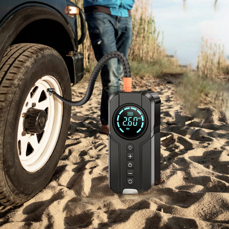 Intelligenter 7-in-1-Starthilfe-Kompressor für unterwegs