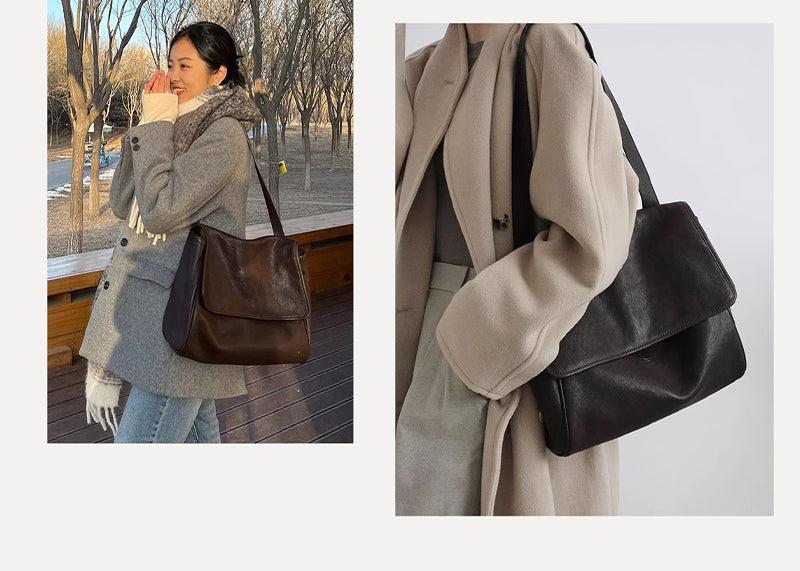 👜🎀Damen-Umhängetasche aus Vintage-Rindsleder