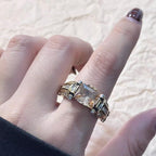 🎁Heißer Verkauf🔥Schwerlast Vintage Zirkonia Wide Band Ring