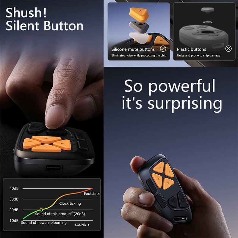 📸📱 Fernbedienung mit Bluetooth • Kabelloser Smartphone-Kameraauslöser für stabile Selfies & Gruppenfotos 🌟 Praktisch für Reisen & Homeoffice ✅ Langlebiges Design mit Akku