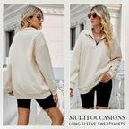 👚👚2025 neuestes Modell💄💄Sweatshirt mit überschnittenen Schultern und Reißverschluss für Damen