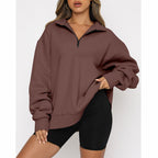 👚👚2025 neuestes Modell💄💄Sweatshirt mit überschnittenen Schultern und Reißverschluss für Damen