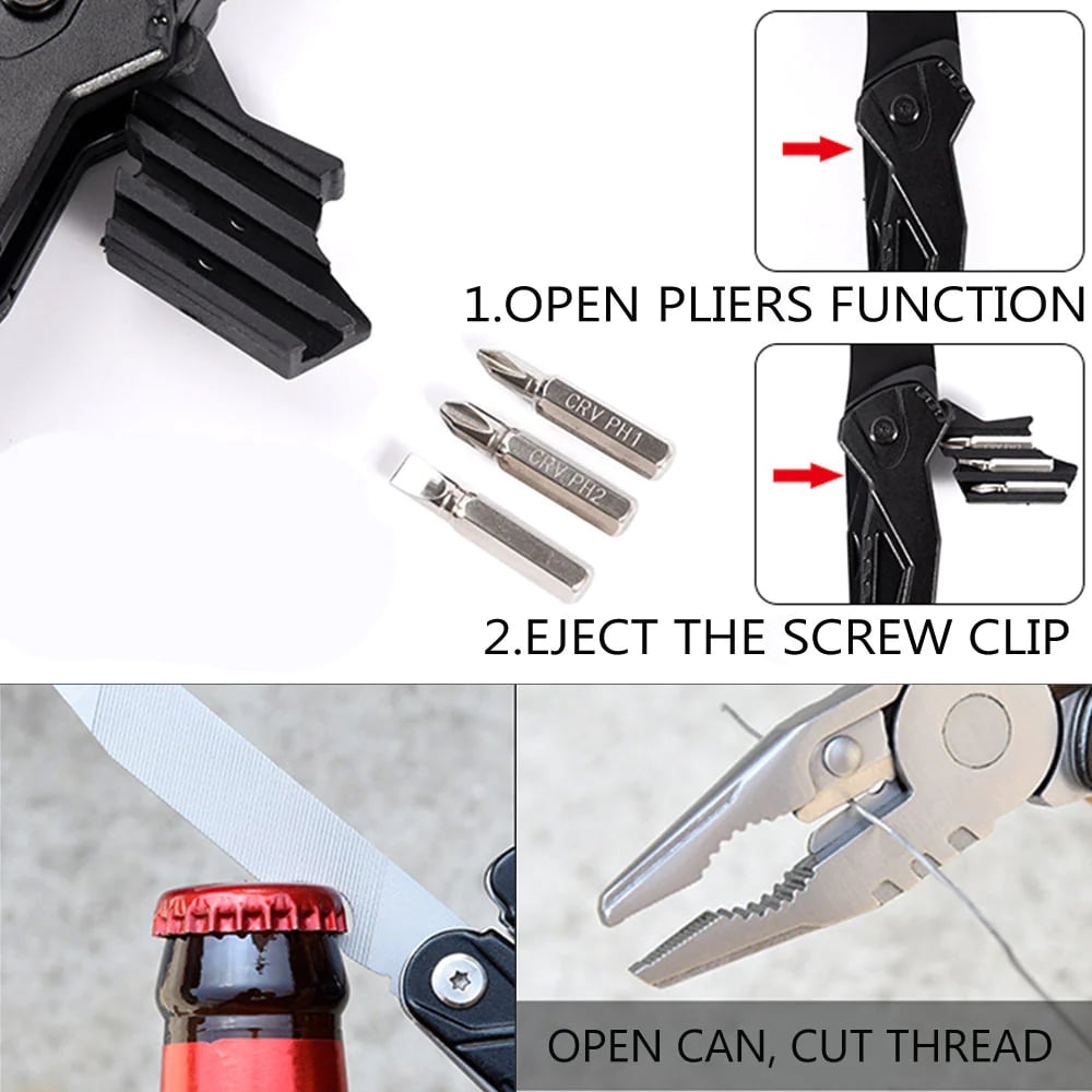 🔨⚒️ Multifunktions-Hammer 14-in-1 aus Edelstahl – Überleben & Camping – Notfall-Werkzeug mit Flaschenöffner & Nagelzieher – ideal für Outdoor, Jagd, Heimwerker