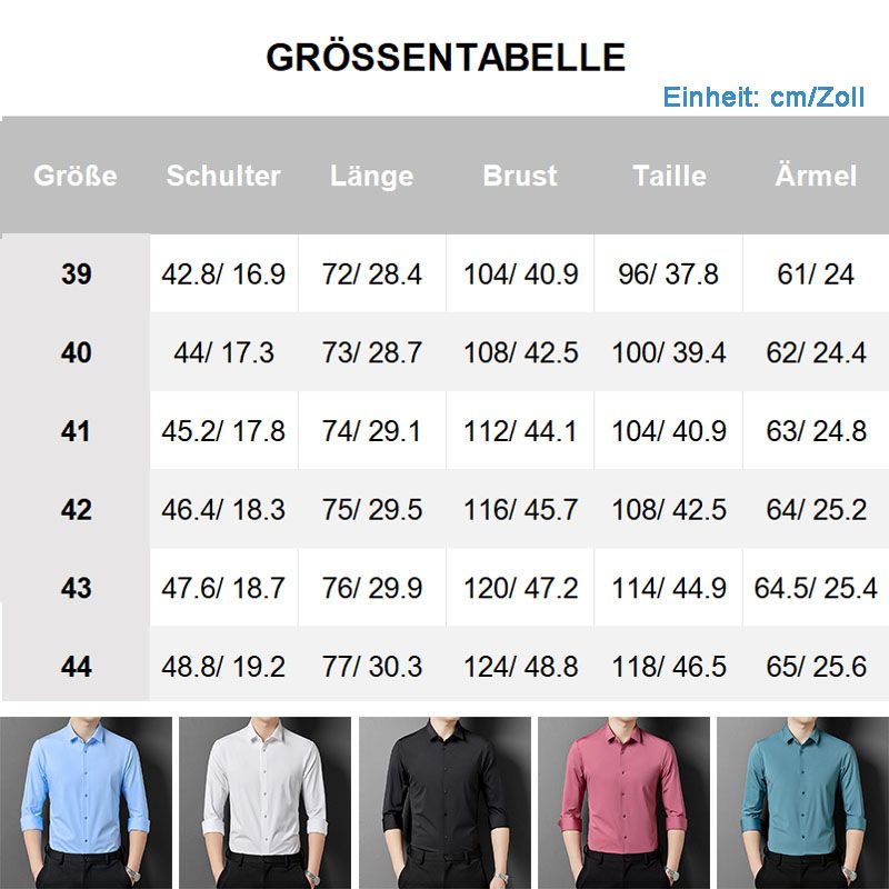 Bestes Geschenk für Ihn - Knitterfreies, hochelastisches Herrenhemd