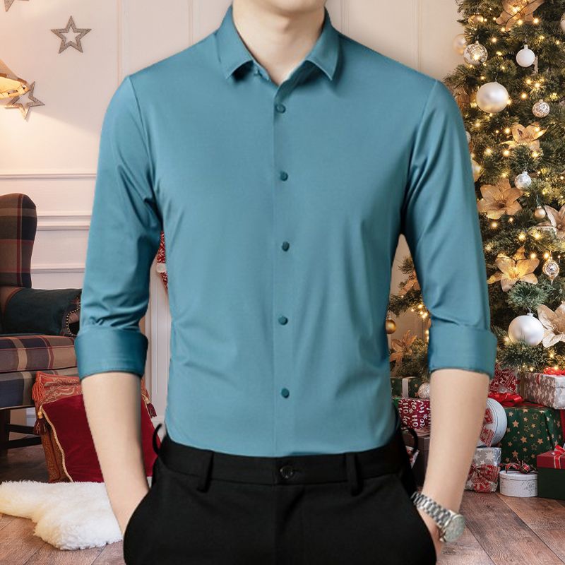 Bestes Geschenk für Ihn - Knitterfreies, hochelastisches Herrenhemd