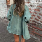 ⏳Begrenzte Zeit 50% Rabatt💥Damenblazer aus Baumwolle und Leinen mit offener Front