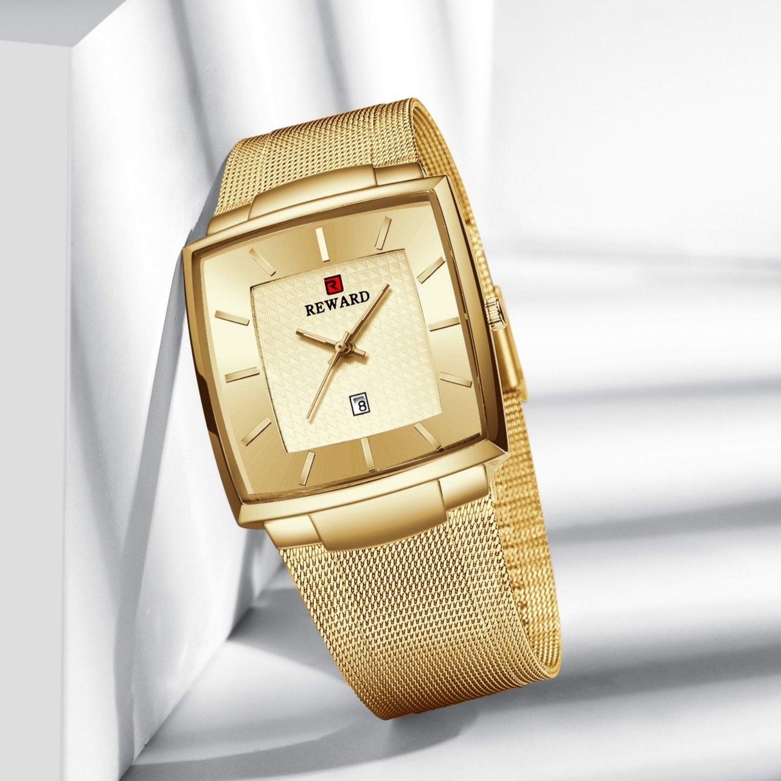 ✨LAST DAY SALE 50% RABATT✨ Ultradünne Herrenuhr mit quadratischem Maschengürtel und Quarz