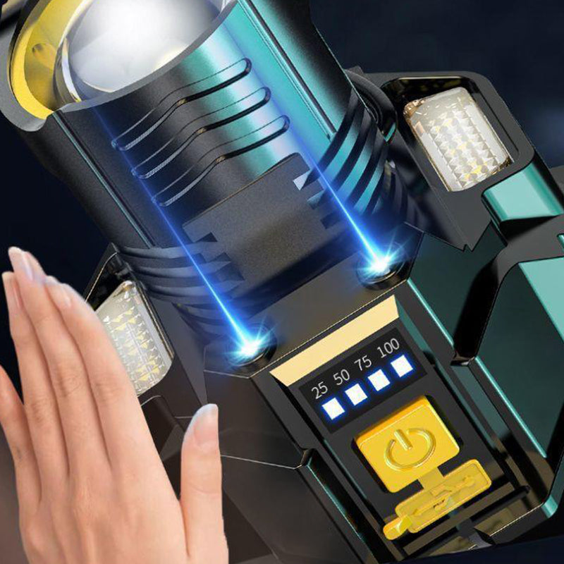 Wasserdichte, wiederaufladbare Outdoor-Stirnlampe mit Stirnband