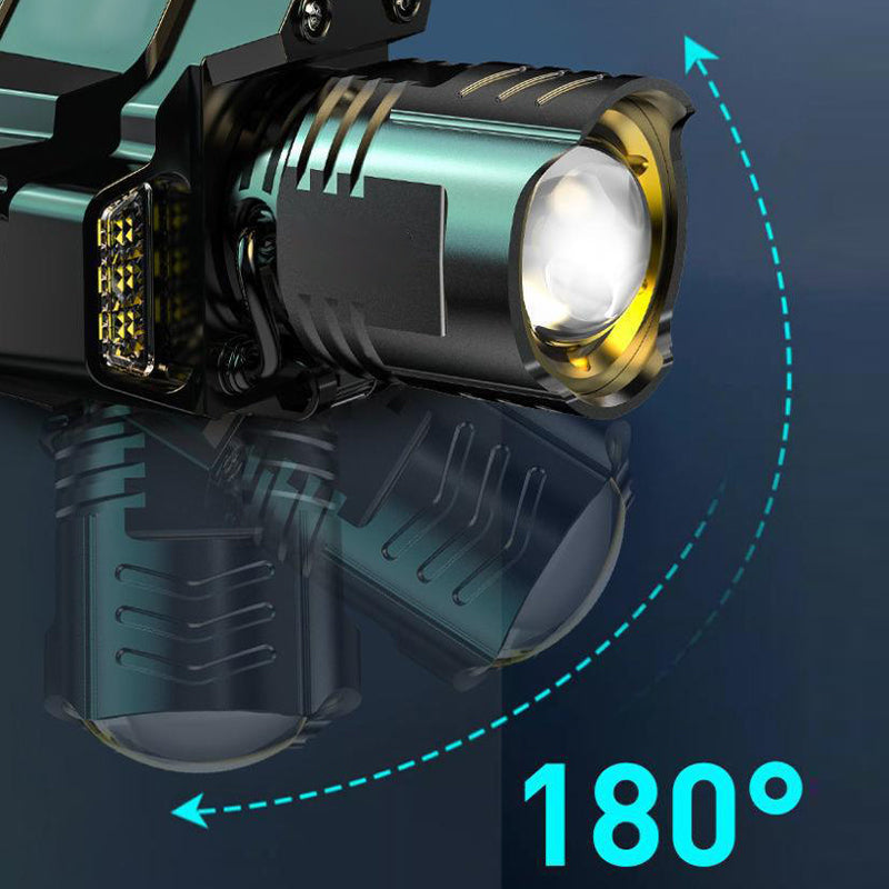 Wasserdichte, wiederaufladbare Outdoor-Stirnlampe mit Stirnband