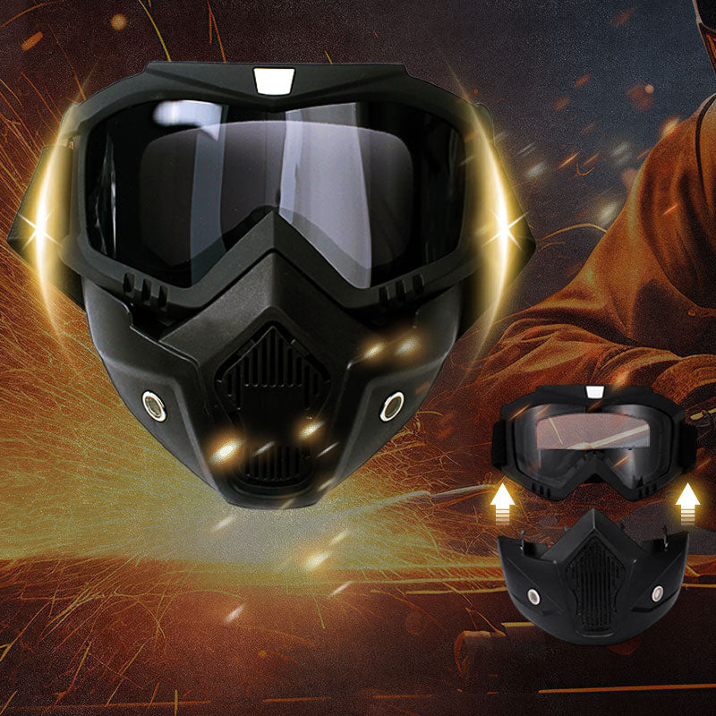 Abnehmbare HD-Antibeschlag-Vollgesichtsbrille（Blendschutz, Schutz vor UV-Strahlung, Anti-Staub）