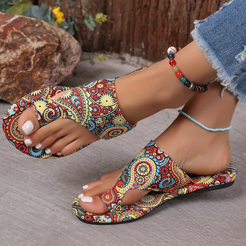 ⏳Begrenzte Zeit 50% Rabatt💥Leichte orthopädische flache Sandalen für Damen🩴🎨Vintage und Moderne kombiniert