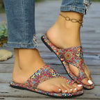 ⏳Begrenzte Zeit 50% Rabatt💥Leichte orthopädische flache Sandalen für Damen🩴🎨Vintage und Moderne kombiniert