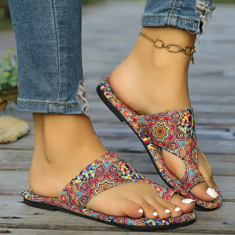⏳Begrenzte Zeit 50% Rabatt💥Leichte orthopädische flache Sandalen für Damen🩴🎨Vintage und Moderne kombiniert