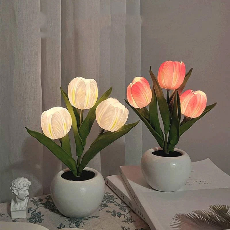 🌷✨ Echte-Touch-Tulpen-LED-Lampe: Sanftes Licht & stylische Deko für ein gemütliches Zuhause! 💡🌿