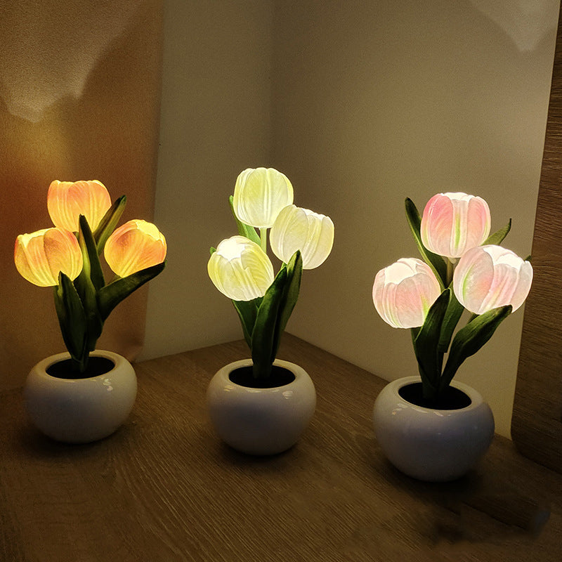 🌷✨ Echte-Touch-Tulpen-LED-Lampe: Sanftes Licht & stylische Deko für ein gemütliches Zuhause! 💡🌿